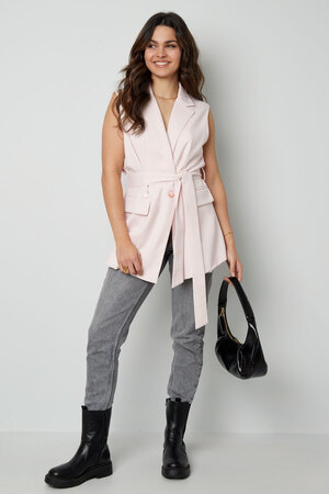 Waistcoat with elastic belt - off-white h5 Picture5